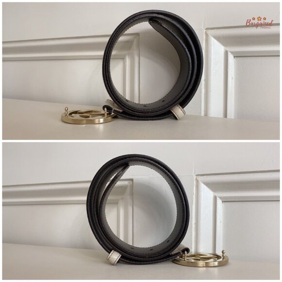 Authentic Gucci Cream Guccissima Leather Gold Interlocking G Buckle Belt 80/32 - Picture 9 of 13